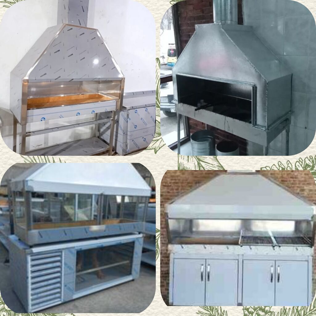 Paslanmayan poladdan hazırlanmış peç və manqal vitrinləri – Restoran